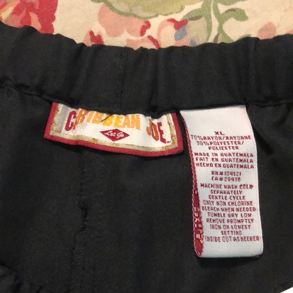 CARIBBEAN JOE Size XL Casual Pant Lounge Tie Waist Monochromatic Stripe $69 NEW - Picture 9 of 11